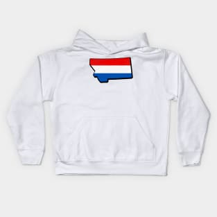 Red, White, and Blue Montana Outline Kids Hoodie